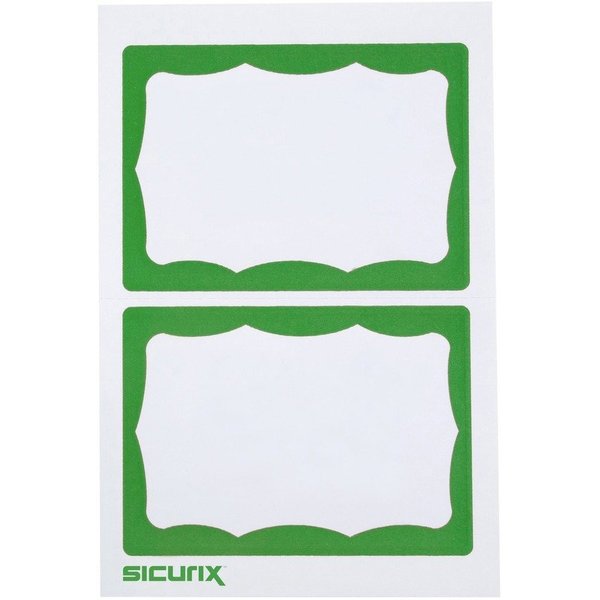 Sicurix Badge, Adhsve, Grn Brdr, 100PK BAU67646